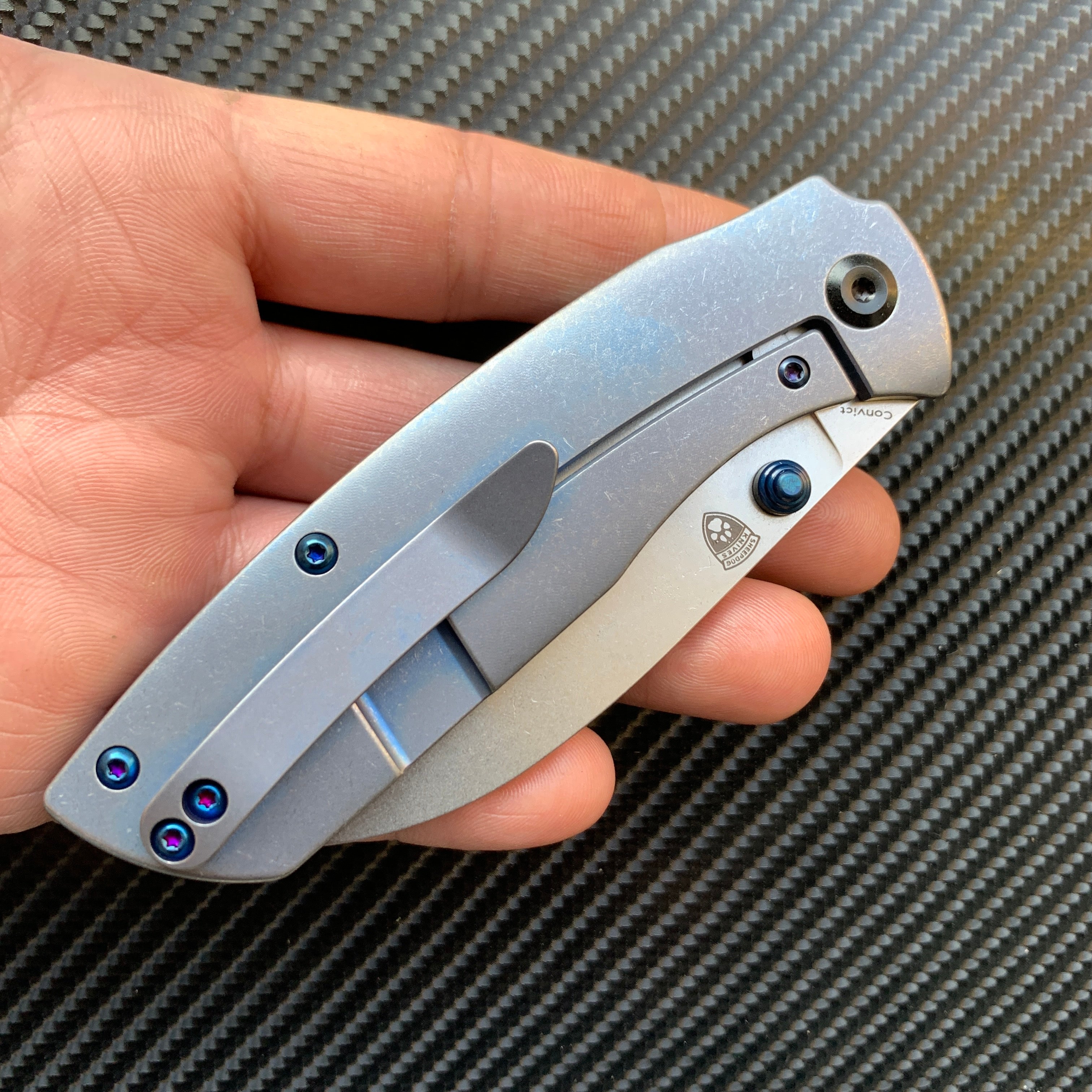 KANSEPT Convict K1023B2 CPM-S35VN Blade Blue Anodized Titanium