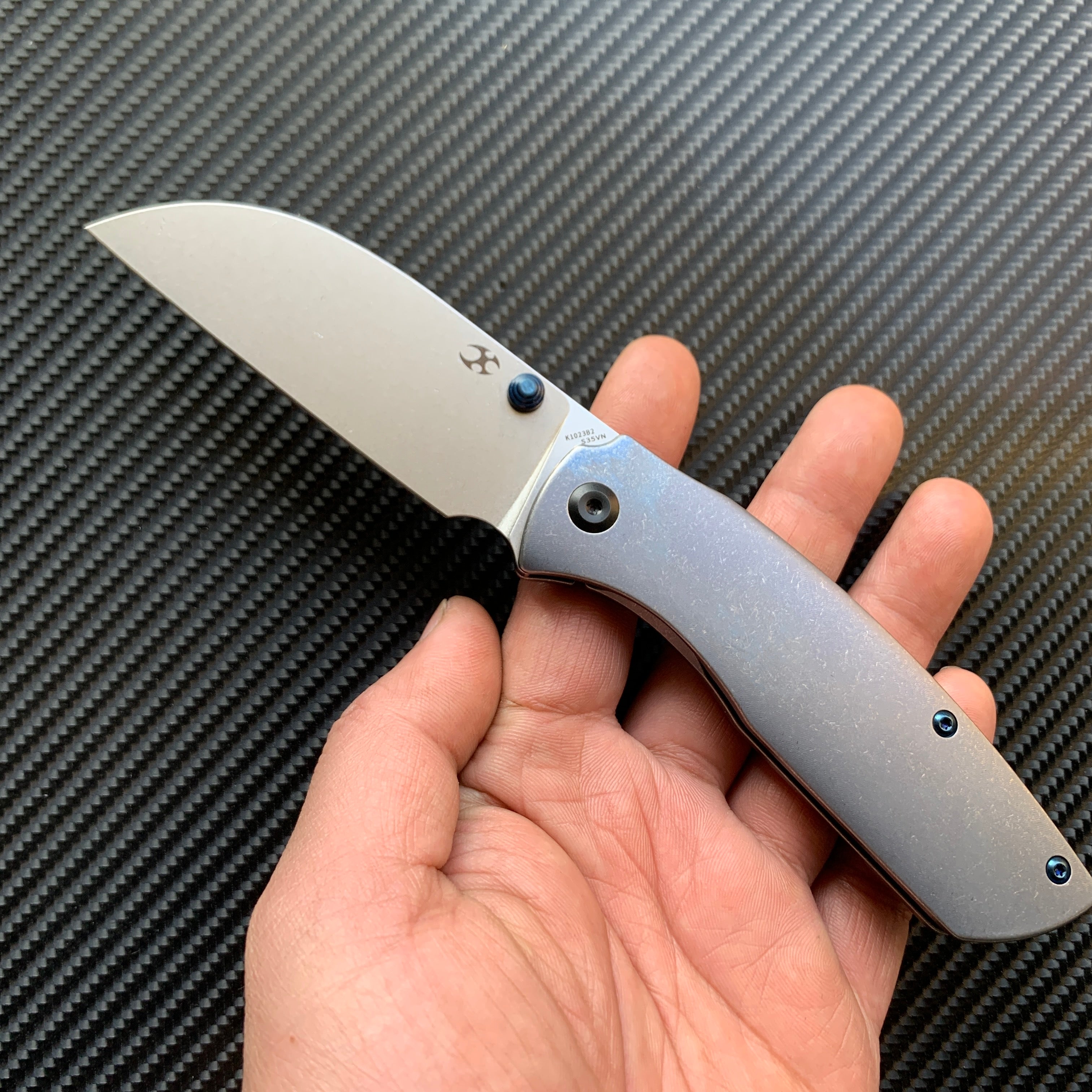 KANSEPT Convict K1023B2 CPM-S35VN Blade Blue Anodized Titanium