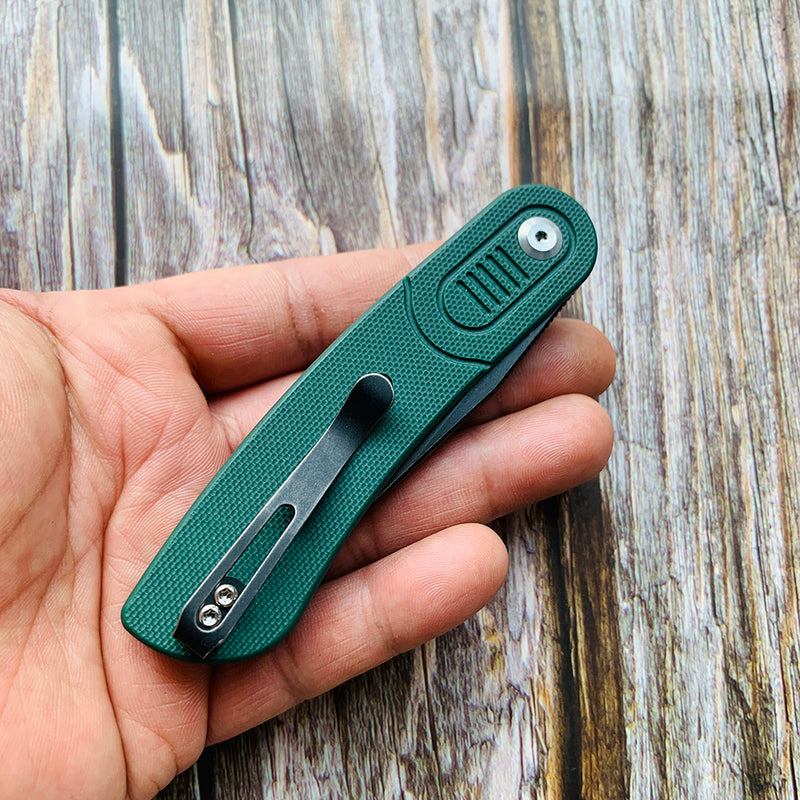 KANSEPT Reverie T2025A2 Black TiCn Coated 154CM Blade Green G10 Handle with Justin Lundquist Design