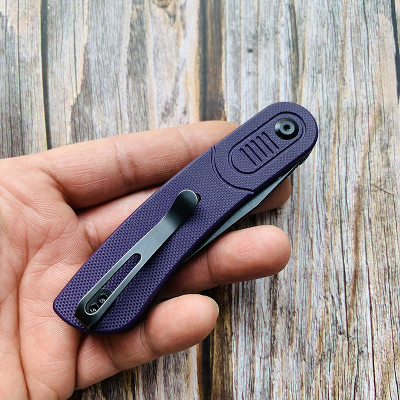 KANSEPT Reverie T2025A5 Black TiCn Coated 154CM Blade Purple G10 Handle with Justin Lundquist Design