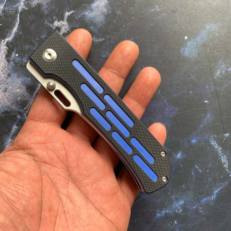 Reedus T1041A4 Stonewashed 154CM Blade Black and Blue G10 Handle with D.O.C.K. Design