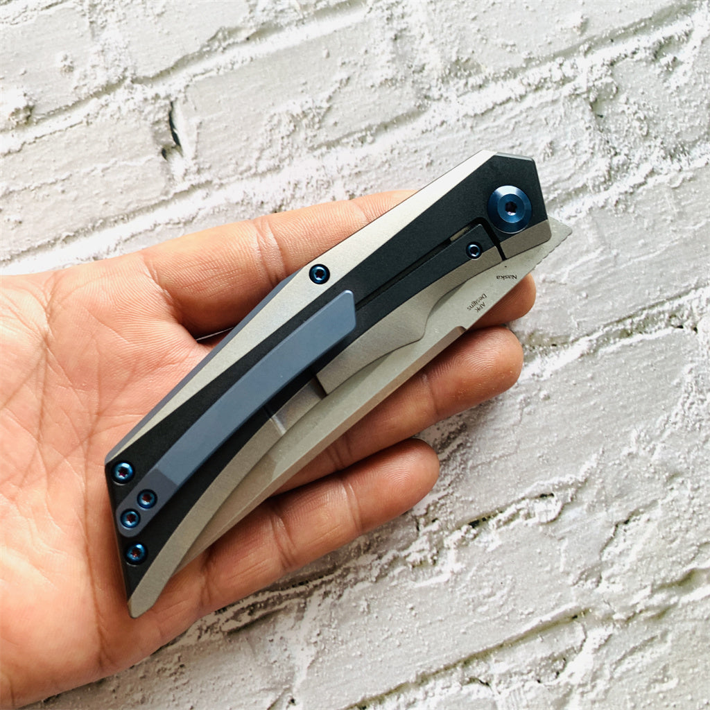 Kansept Knife Naska K1035T1 Stonewashed CPM-S35VN Tanto Blade