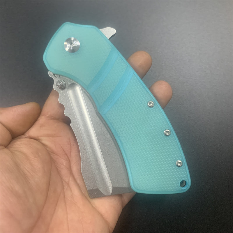 KANSEPT Cleavers XL Korvid T1030A7 Stonewashed 154CM Blade Tiffany blue G10 Handle Designed by Koch Tools