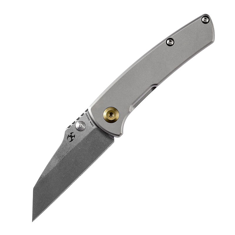 KANSEPT Little Main Street Thumb Stub Satin Titanium Handle (2.26" CPM-S35VN Blade)Dirk Pinkerton Design-K2015A1