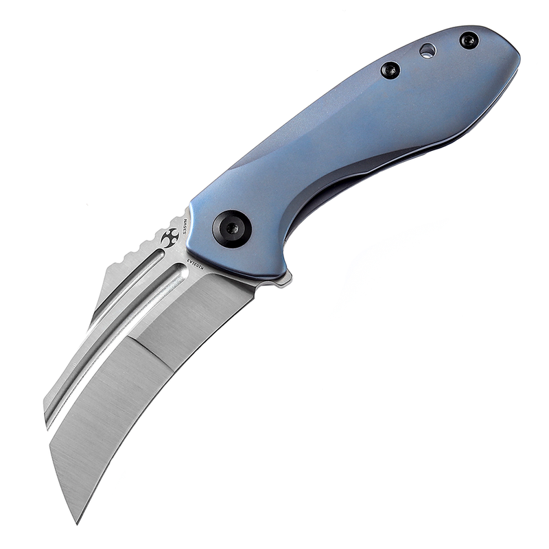 KANSEPT KTC3  Flipper Knife Blue Titanium Handle (2.69'' CPM-S35VN Blade) Koch Tools Design-K1031A3