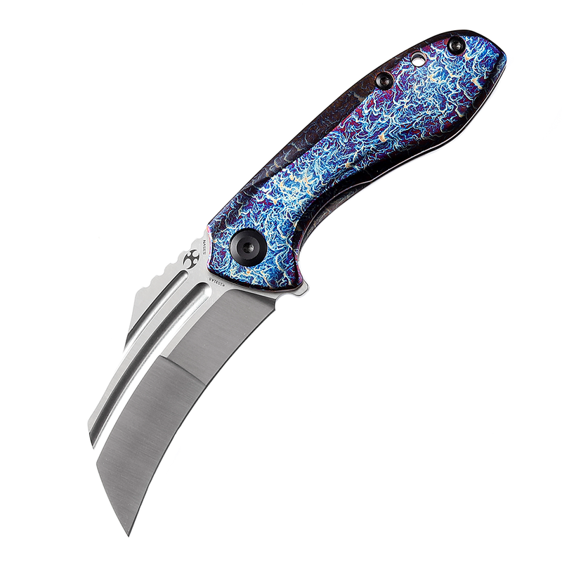 KANSEPT KTC3  Flipper Knife Purple+ Blue Titanium Handle (2.69'' CPM-S35VN Blade) Koch Tools Design-K1031A5