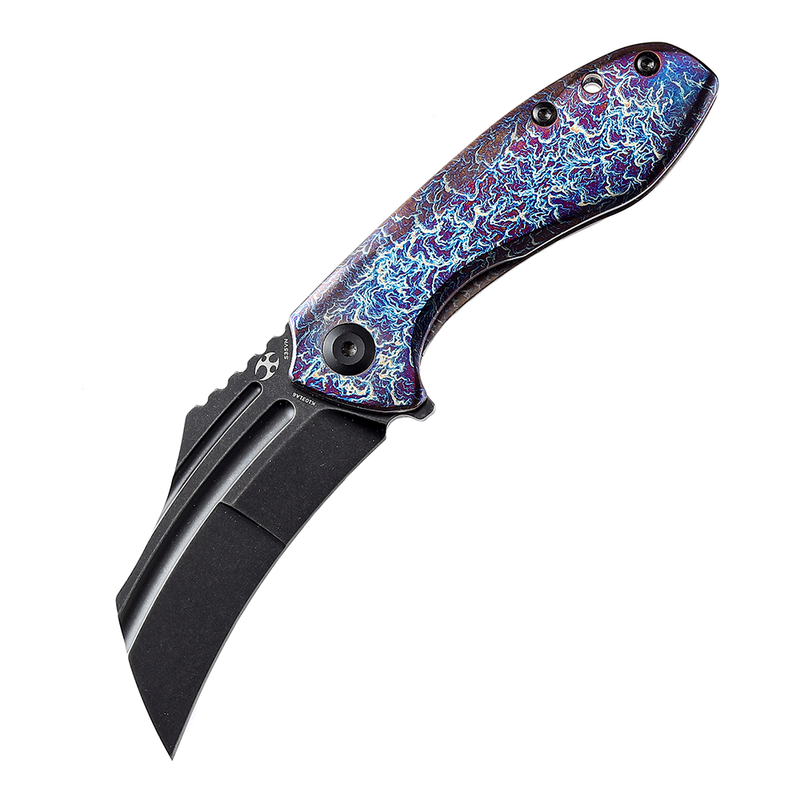 KTC3 K1031A6 Black Stonewashed CPM-S35VN Lightning Strike Anodized Titanium Handle  with Koch Tools Design