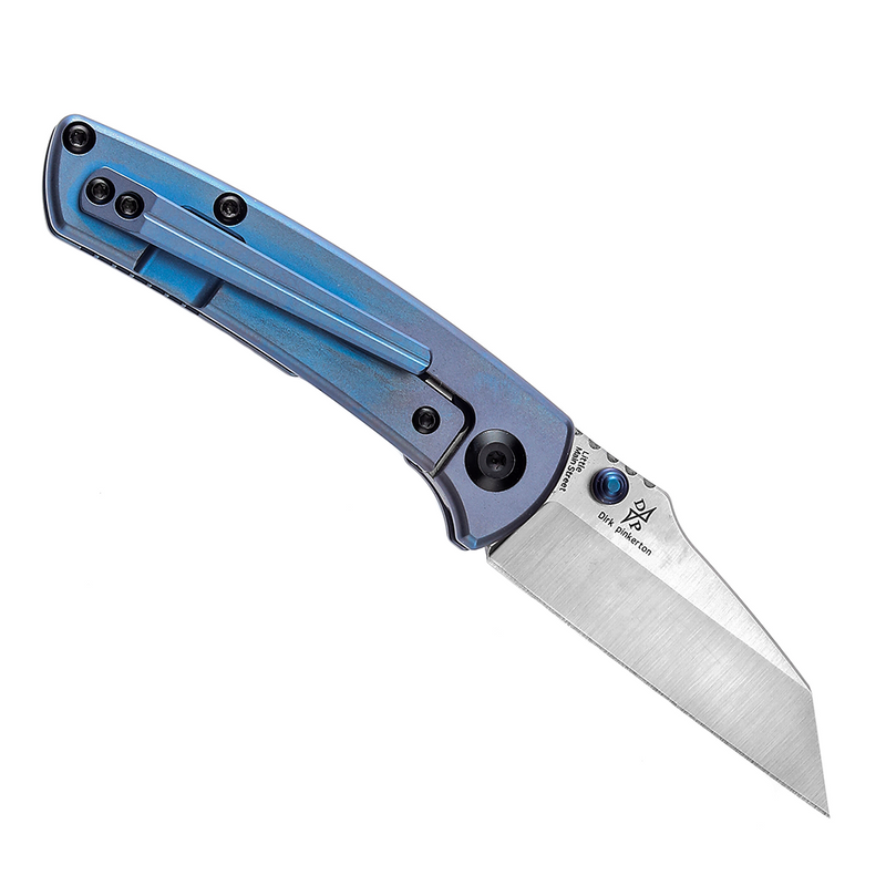 KANSEPT Little Main Street K2015A3 Satin CPM-S35VNm Blue Anodized Titanium Handle  with Dirk Pinkerton Design