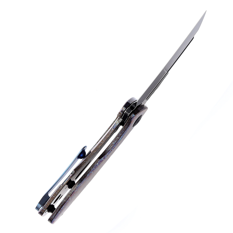 KTC3 K1031A6 Black Stonewashed CPM-S35VN Lightning Strike Anodized Titanium Handle  with Koch Tools Design