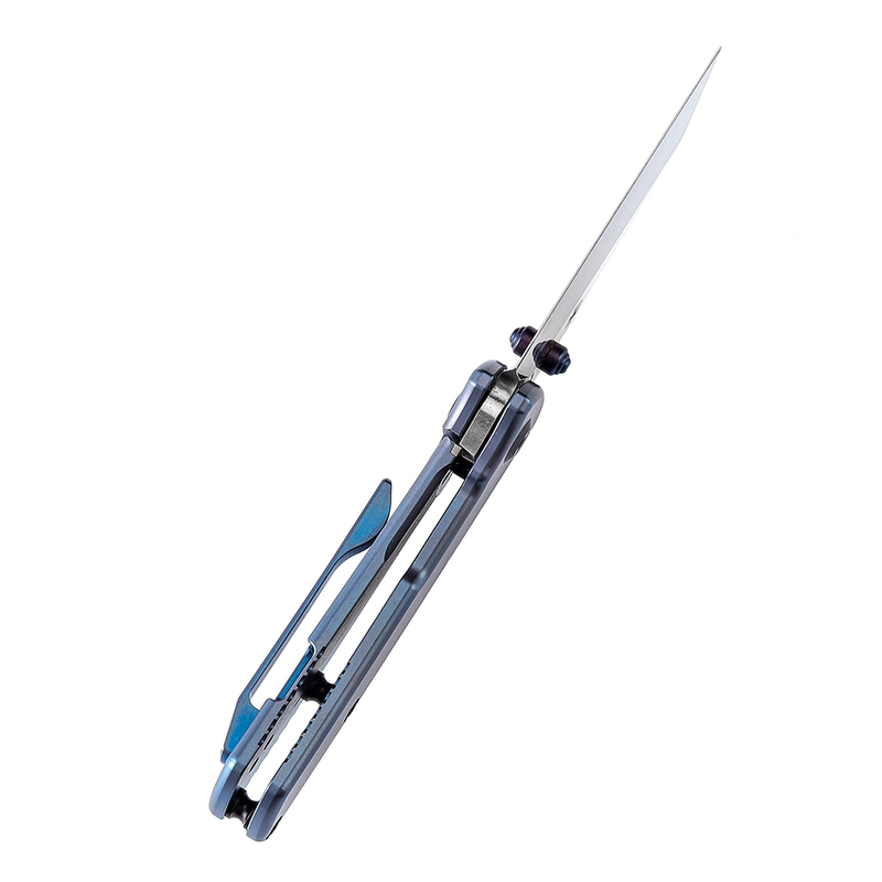 KANSEPT Little Main Street K2015A3 Satin CPM-S35VNm Blue Anodized Titanium Handle  with Dirk Pinkerton Design