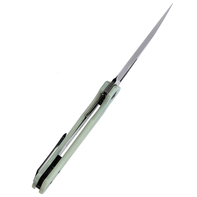Egress K1033C2 SatinBlack Stonewashed CPM-S35VN Jade G10 Handle with Nitch Designs Design
