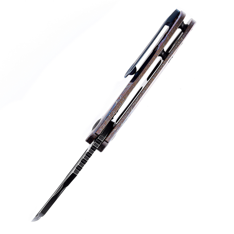 KTC3 K1031A6 Black Stonewashed CPM-S35VN Lightning Strike Anodized Titanium Handle  with Koch Tools Design