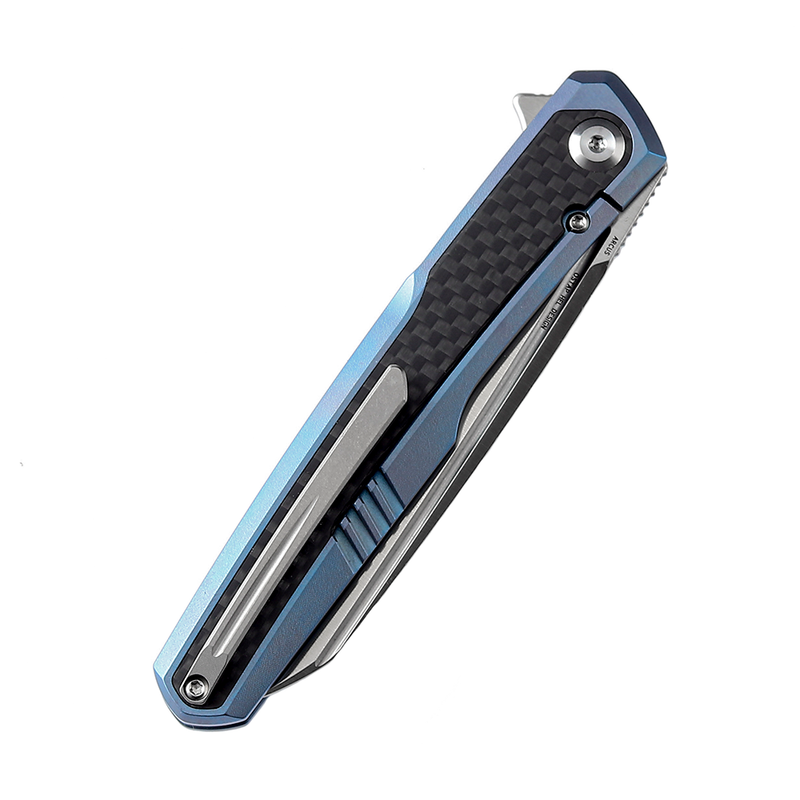 KANSEPT Arcus Titanium Twill Carbon Fibe Handle (Satin CPM-S35VN Blade) Ostap Hel Design - K1046A1