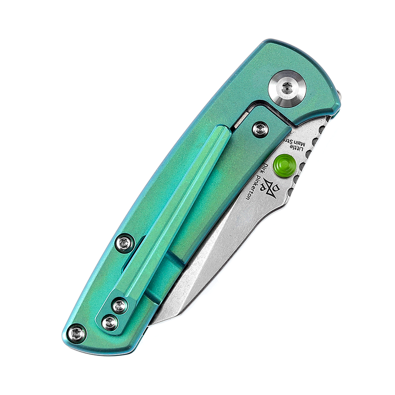 Little Main Street K2015A4 Stonewashed CPM-S35VN Green Anodized Titanium Handle  with Dirk Pinkerton Design