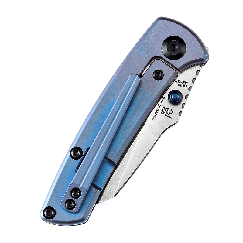 KANSEPT Little Main Street K2015A3 Satin CPM-S35VNm Blue Anodized Titanium Handle  with Dirk Pinkerton Design