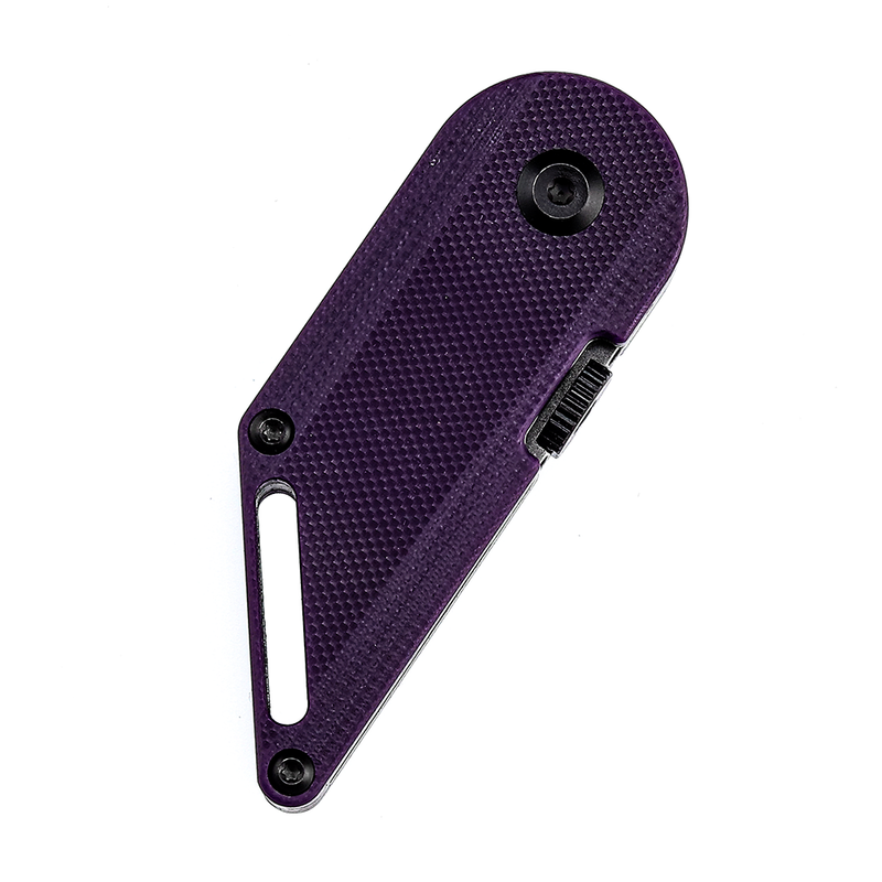 KANSEPT Dash Thumb Disc 1.69" Black Stonewashed 154CM Blade Purple G10 Designed by Dirk Pinkerton - T3045A4