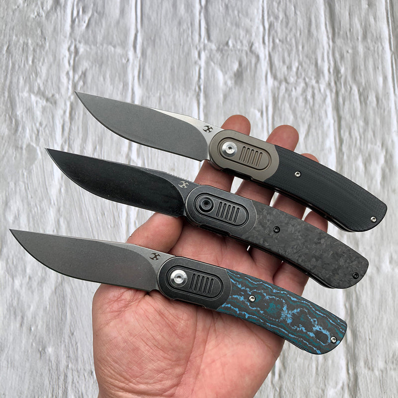 KANSEPT Reverie Front Flipper Knife Arctic Storm Carbon Fiber+ Titaniu — Kanseptknives